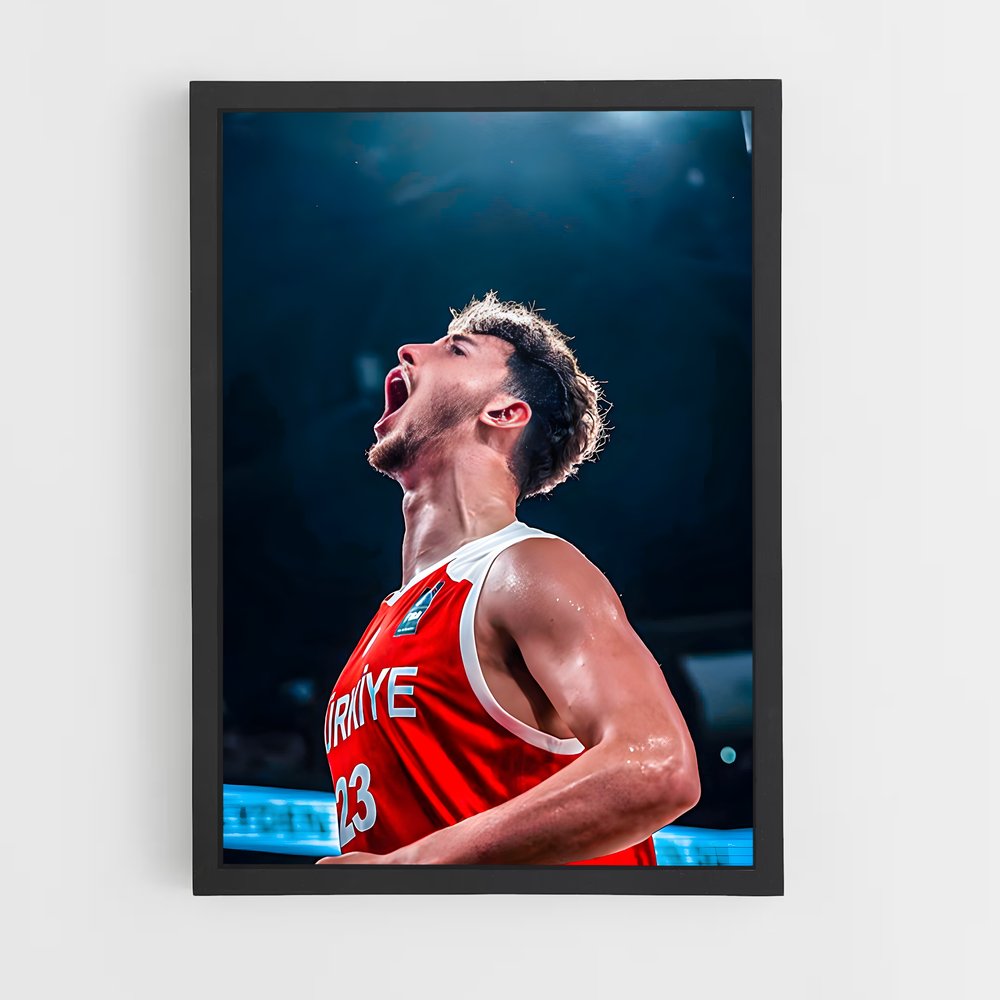 Poster Dunker en Rouge – affiche Basketball (vue 2)